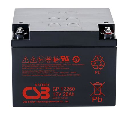 CSB GP12260 12V 26Ah Energy Storage Maintenance Free Rechargeable VRLA 12V 26Ah CSB AGM Battery