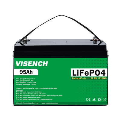 Visench 12V 100Ah Lifepo4 Lithium Iron Battery Pack Durée de vie de la batterie Po4 12V pour le système solaire