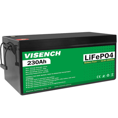 Système de stockage d'énergie à cycle profond Visench 12V 230Ah LiFePO4 Batterie rechargeable au lithium fer phosphate