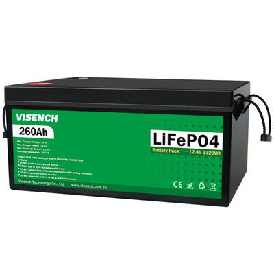 Énergie solaire 12V 260Ah Rechargeable Lithium fer Phosphate batterie Lifepo4 Piles 12.8V 260Ah batterie au lithium