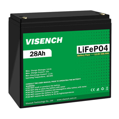 Visench 12,8V Lifepo4 batterie 12V 28Ah batterie au lithium en fer