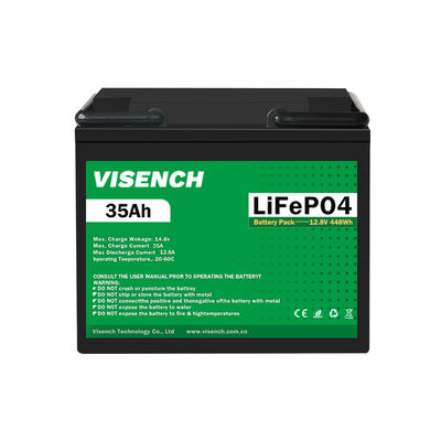 Visench 12V 35Ah Cycle profond numérique rechargeable batterie au lithium fer phosphate 12.8V Lifepo4 batterie au lithium ion