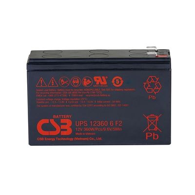 Batterie CSB UPS123606 12V 360W rechargeable sans entretien 7Ah VRLA pour le centre de données UPS