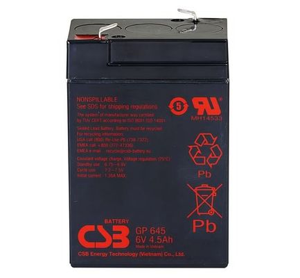Batterie rechargeable de 6V 4,5Ah de longue durée pour les applications industrielles