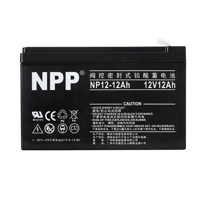 NPP NP12-12Ah Meilleur stockage d'énergie Maintenance gratuite Rechargeable acide plomb scellé 12V 12Ah
