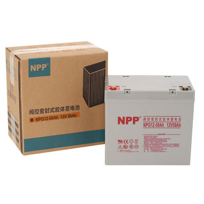 NPP NP12-50Ah Gel rechargeable à cycle profond de la batterie de soupape régulée de la batterie au plomb acide batterie de stockage pour le système solaire hors réseau