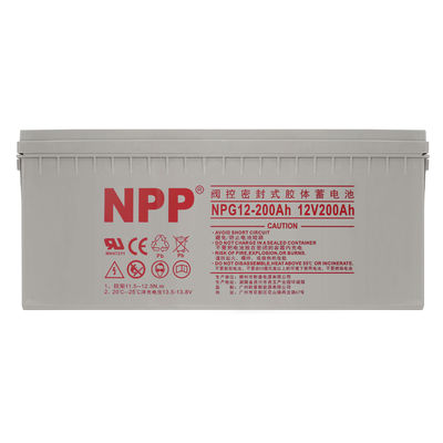 NPP NPG12-200Ah Gel rechargeable à cycle profond 12V 200Ah Batterie au gel avec boutons de terminaux