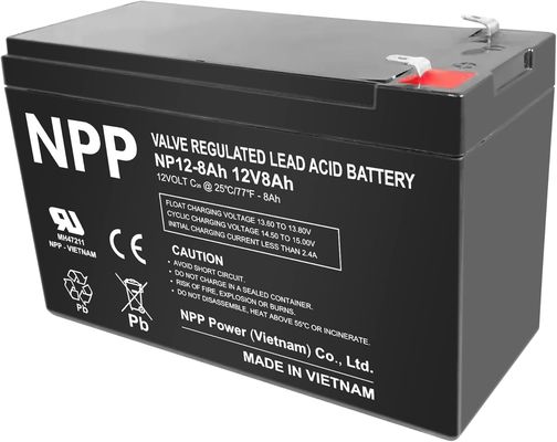 NPP NP12-8Ah Meilleur stockage d'énergie gratuit de maintenance Rechargeable acide plomb scellé 12V 8Ah batterie au gel