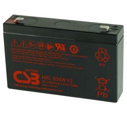 Batterie CSB HRL634W 6V 34W Batterie sèche au plomb-acide rechargeable haute performance pour l'énergie électrique