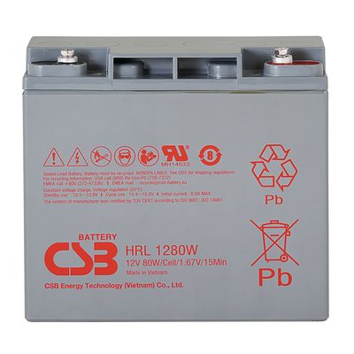 CSB HRL1280W Batterie plomb-acide scellée à courant extrêmement élevé 12V 80W batterie à gel