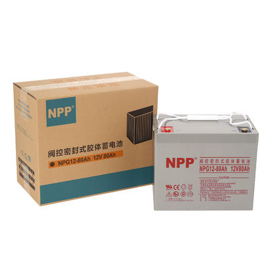 NPG12-80Ah 12V 80Ah batterie à gel rechargeable pour système d'énergie solaire