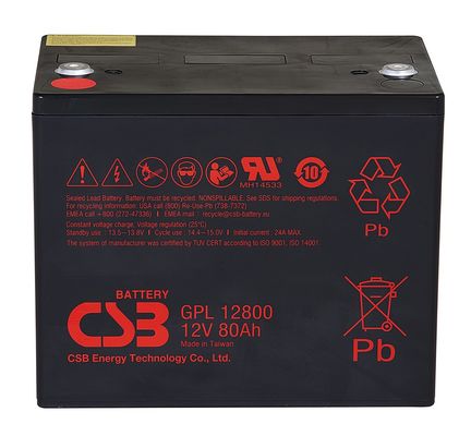 Batterie CSB GPL12800 12V 80Ah longue durée de vie sans entretien rechargeable VRLA CSB batterie au plomb acide pour UPS