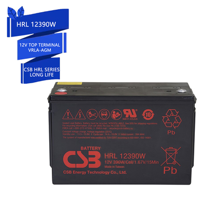 CSB HRL12390W 12V 390W haut terminal longue durée de vie VRLA-AGM soupape régulée batterie au plomb acide