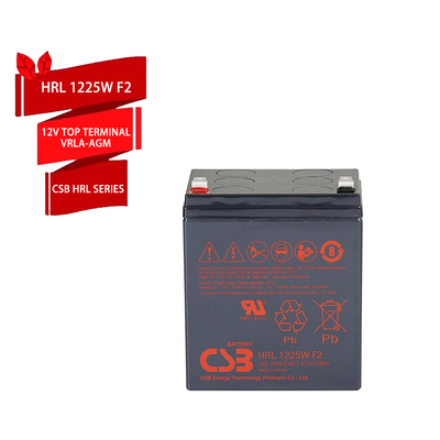CSB HRL1225W F2 Batterie au plomb-acide scellée à courant extrêmement élevé 12V 25W 12V 5Ah Batterie au gel avec borne F2
