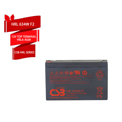Batterie CSB HRL634W 6V 34W Batterie sèche au plomb-acide rechargeable haute performance pour l'énergie électrique